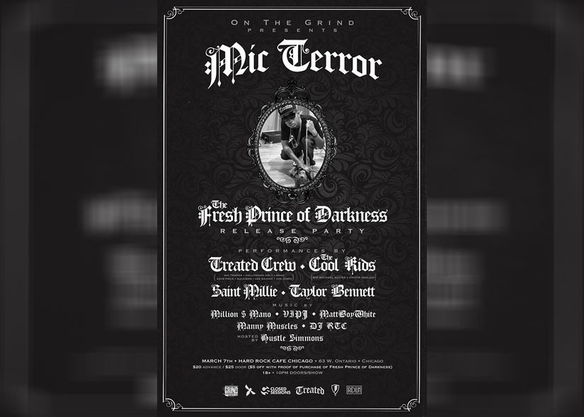 Mic Terror's Fresh Prince of Darkness Release Party Flyer