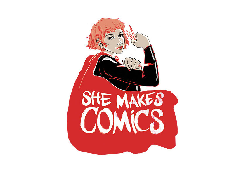 Promotional art for She Makes Comics documentary.