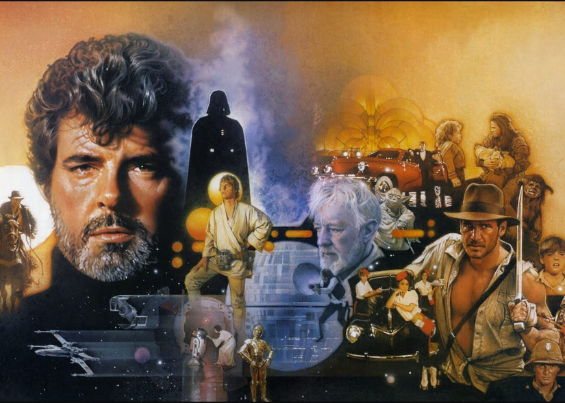 A montage of George Lucas' art