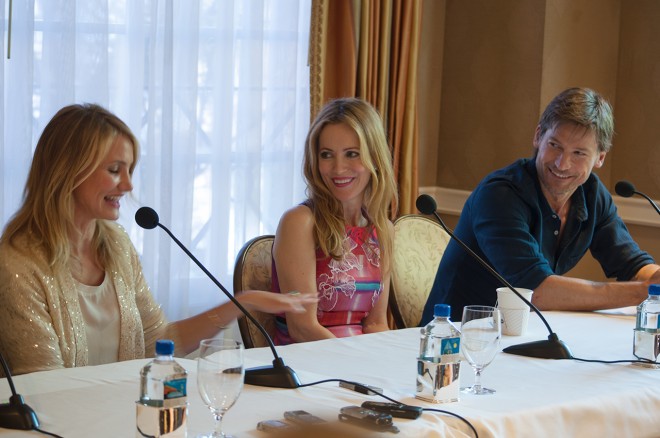 Kate Upton, Leslie Mann, and Nikolaj Coster-Waldau at The Other Woman LA Press Conference