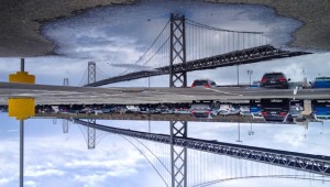 San Francisco puddle reflections by Angela May Chen