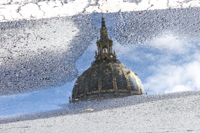 San Francisco puddle reflections by Angela May Chen