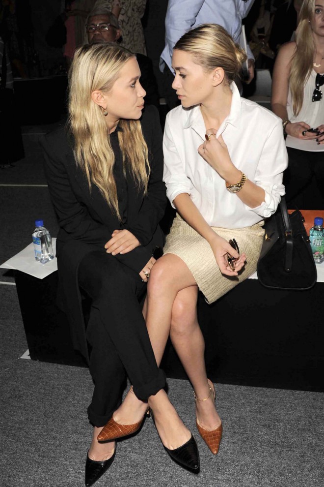 Mary-Kate and Ashley Olsen at J. Mendel During Spring 2012 Mercedes-Benz Fashion Week