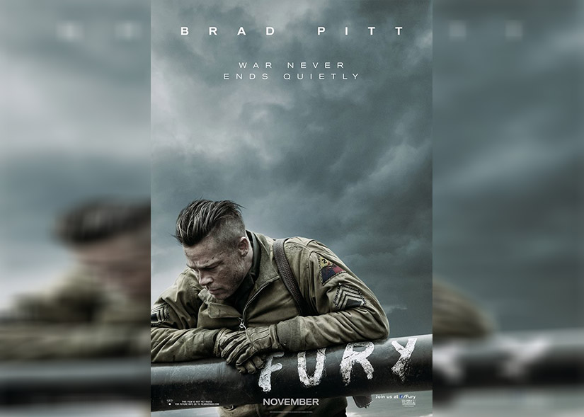 Brad Pitt in Fury Poster