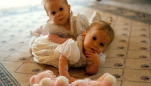 Mary-Kate and Ashley Olsen as babies