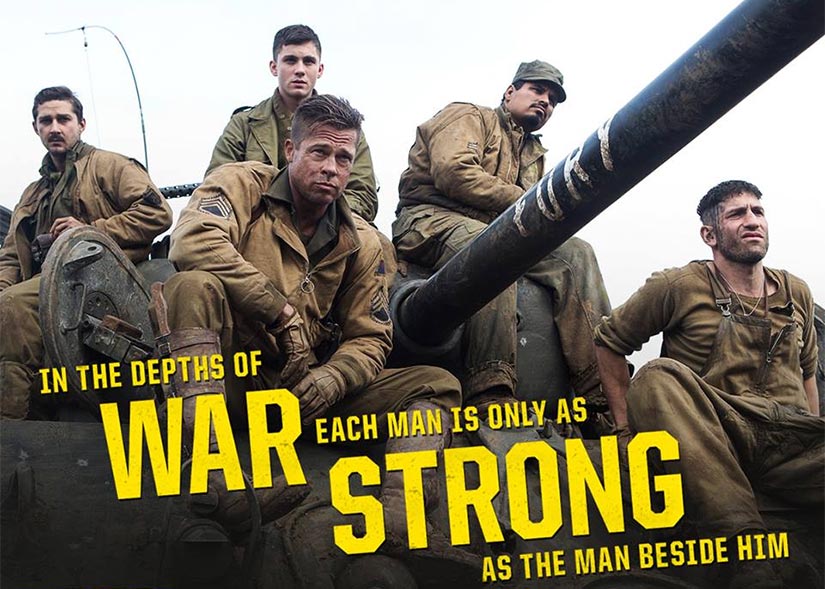 Logan Lerman, Shia LaBeouf, Brad Pitt, Jon Bernthal, Michael Pena in Fury