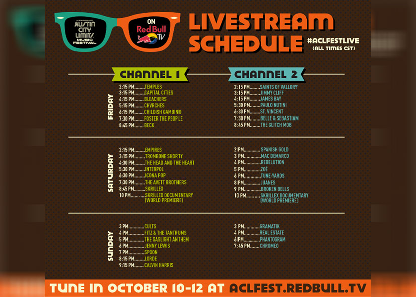 ACL Red Bull Stream Schedule