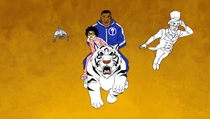 (L to R) Pigeon, Yung Hee, Mike and the Marquess of Queensberry are off to solve another mystery. Mike Tyson Mysteries premieres on Adult Swim on October 27 at 10:30 p.m. (ET/PT).