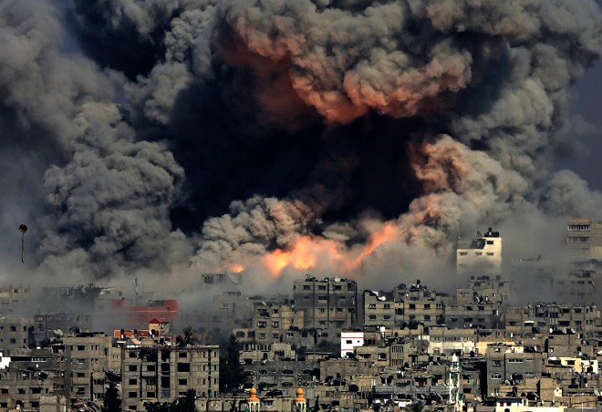 Overnight Airstrikes in Gaza, July 2014.