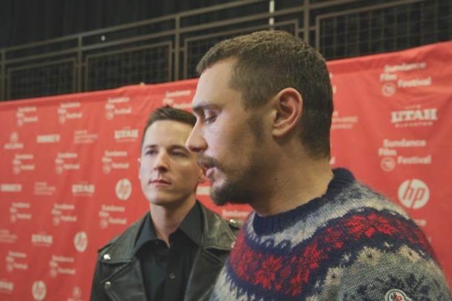 Justin Kelly and James Franco on the I Am Michael Sundance 2015 Red Carpet