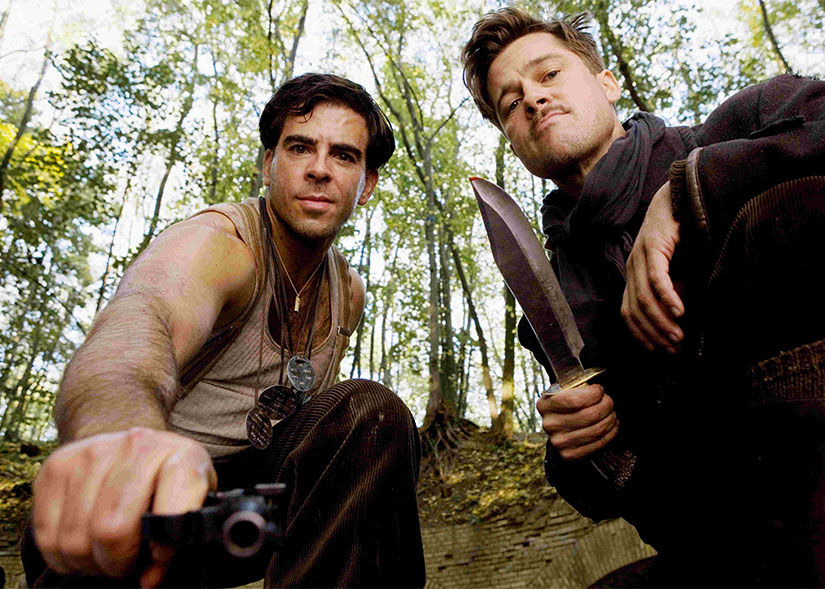 Eli Roth and Brad Pitt in Inglorious Basterds