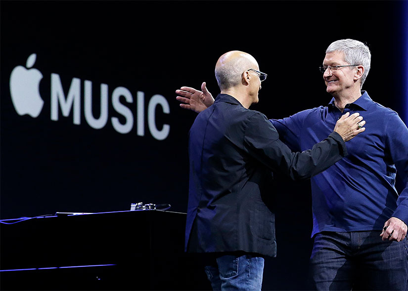 Apple Music's Jimmy Iovine and Tim Cook