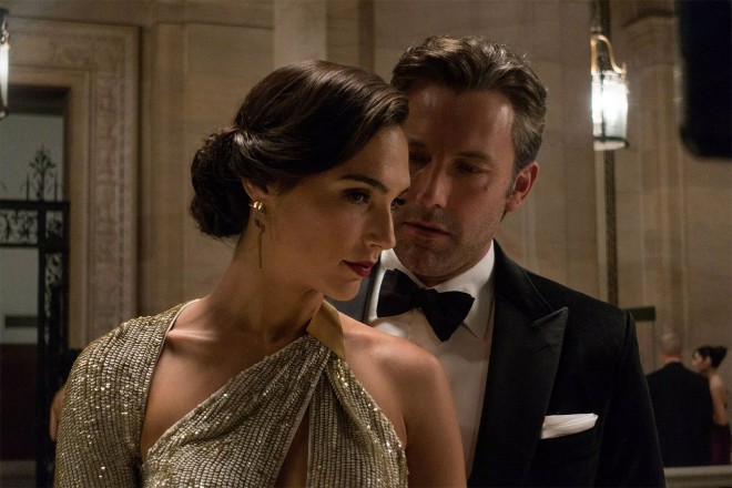 Film still of Gal Gadot and Ben Affleck in Batman v Superman