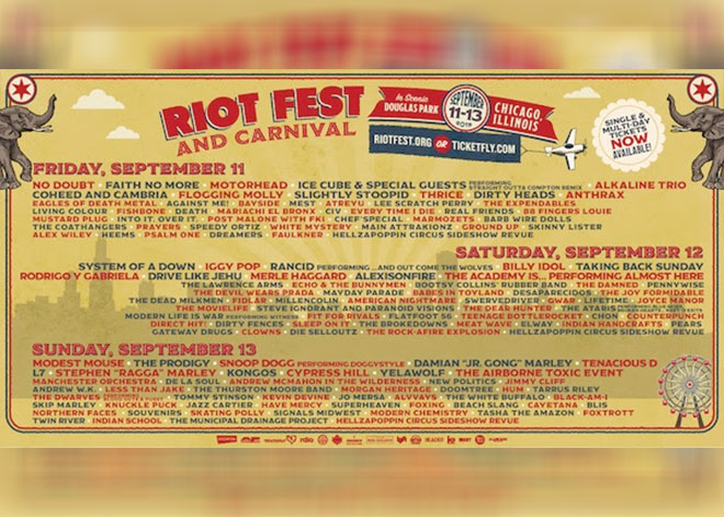 Day lineups for Riot Fest Chicago 2015