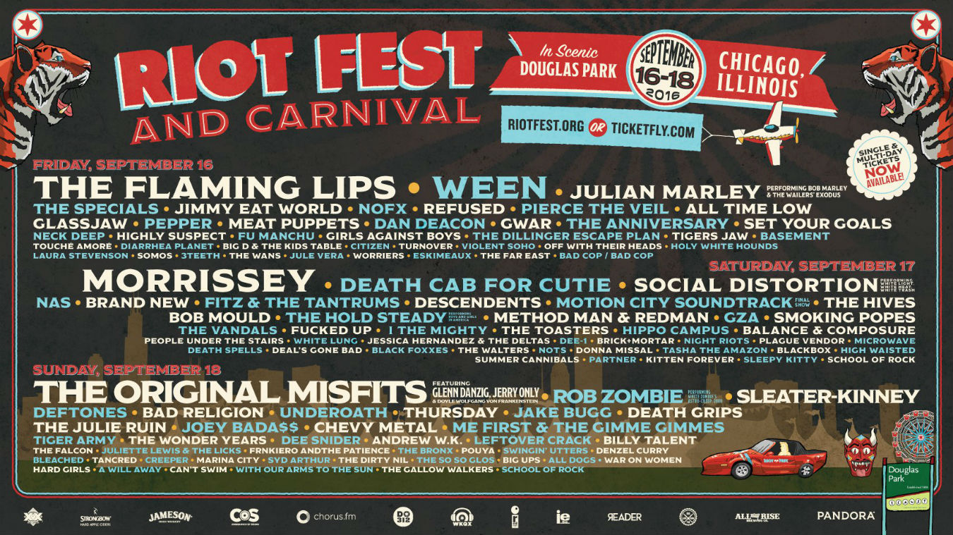 Riot Fest 2016 Lineup Flyer
